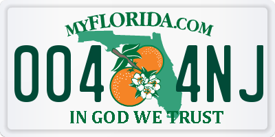 FL license plate 0044NJ