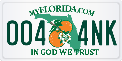 FL license plate 0044NK