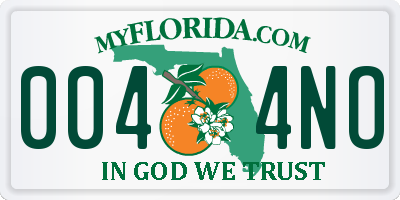 FL license plate 0044NO