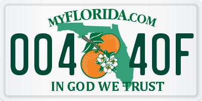FL license plate 0044OF