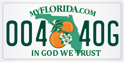 FL license plate 0044OG