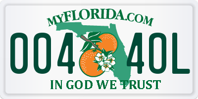 FL license plate 0044OL