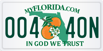 FL license plate 0044ON