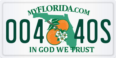 FL license plate 0044OS
