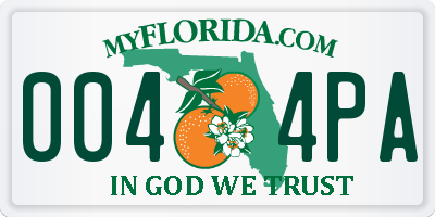 FL license plate 0044PA
