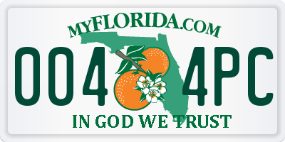 FL license plate 0044PC