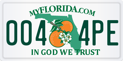 FL license plate 0044PE