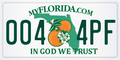 FL license plate 0044PF