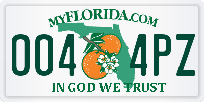 FL license plate 0044PZ