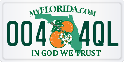 FL license plate 0044QL