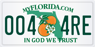 FL license plate 0044RE