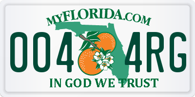 FL license plate 0044RG