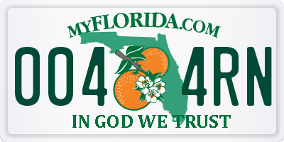 FL license plate 0044RN