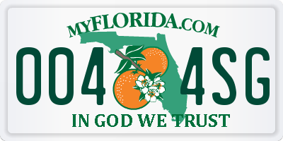 FL license plate 0044SG