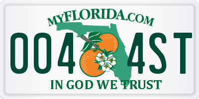 FL license plate 0044ST