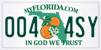 FL license plate 0044SY