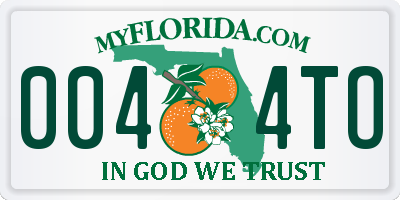 FL license plate 0044TO