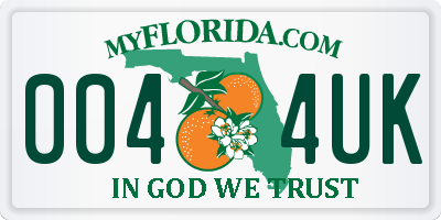 FL license plate 0044UK