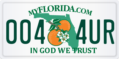 FL license plate 0044UR