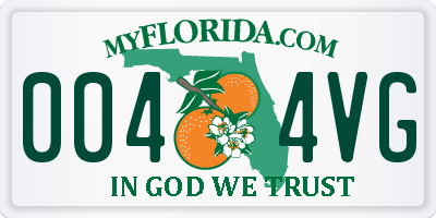 FL license plate 0044VG