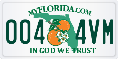 FL license plate 0044VM