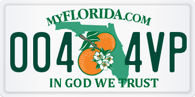 FL license plate 0044VP
