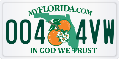 FL license plate 0044VW