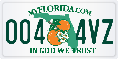 FL license plate 0044VZ