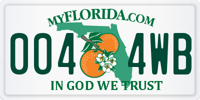 FL license plate 0044WB