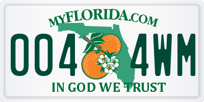 FL license plate 0044WM