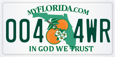 FL license plate 0044WR