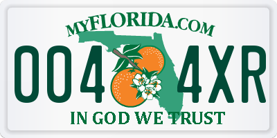 FL license plate 0044XR