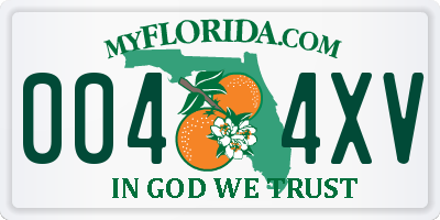 FL license plate 0044XV
