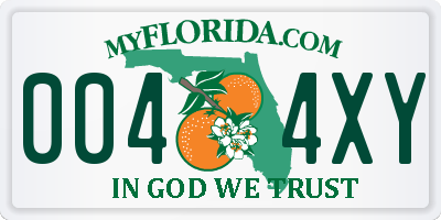 FL license plate 0044XY