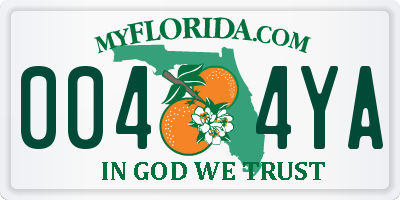 FL license plate 0044YA