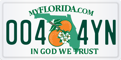 FL license plate 0044YN