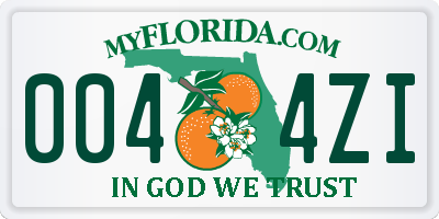 FL license plate 0044ZI