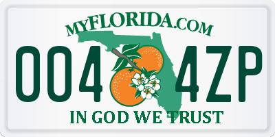 FL license plate 0044ZP