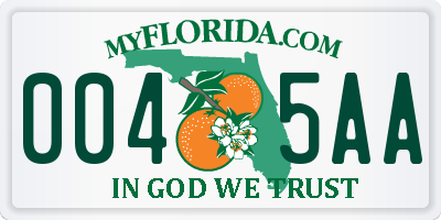 FL license plate 0045AA