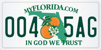 FL license plate 0045AG