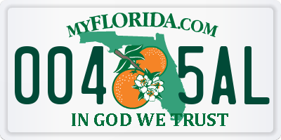 FL license plate 0045AL