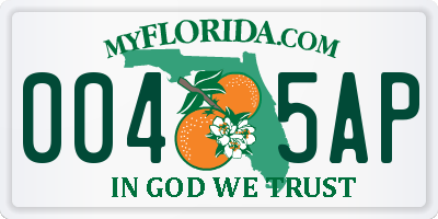 FL license plate 0045AP