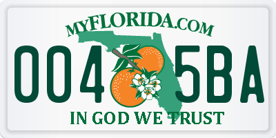 FL license plate 0045BA