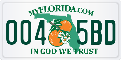 FL license plate 0045BD