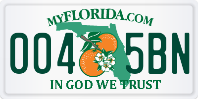 FL license plate 0045BN