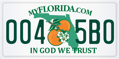 FL license plate 0045BO