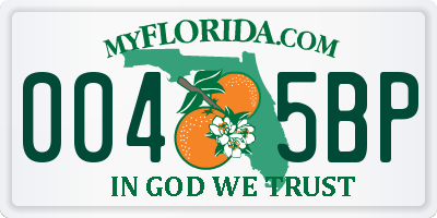 FL license plate 0045BP