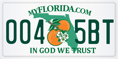 FL license plate 0045BT