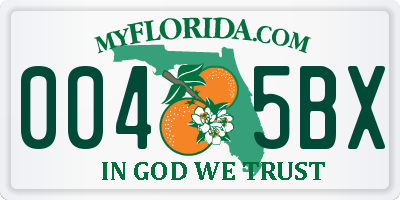 FL license plate 0045BX