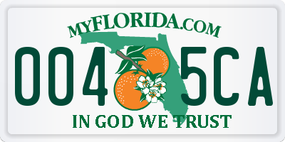 FL license plate 0045CA